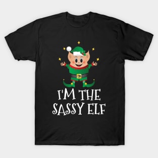 Cute Funny Christmas Elf Costume Im The Sassy Elf T-Shirt